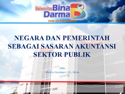 Universitas Bina Darma Fakultas Ekonomi Dan Bisnis Akuntansi Akuntansi Sektor Publik